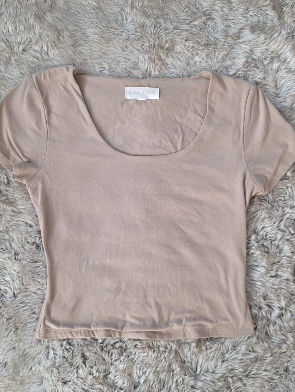 Olive & Oak‎ Scoop Neck Short Sleeve Top - Blush Beige Women's Size Small